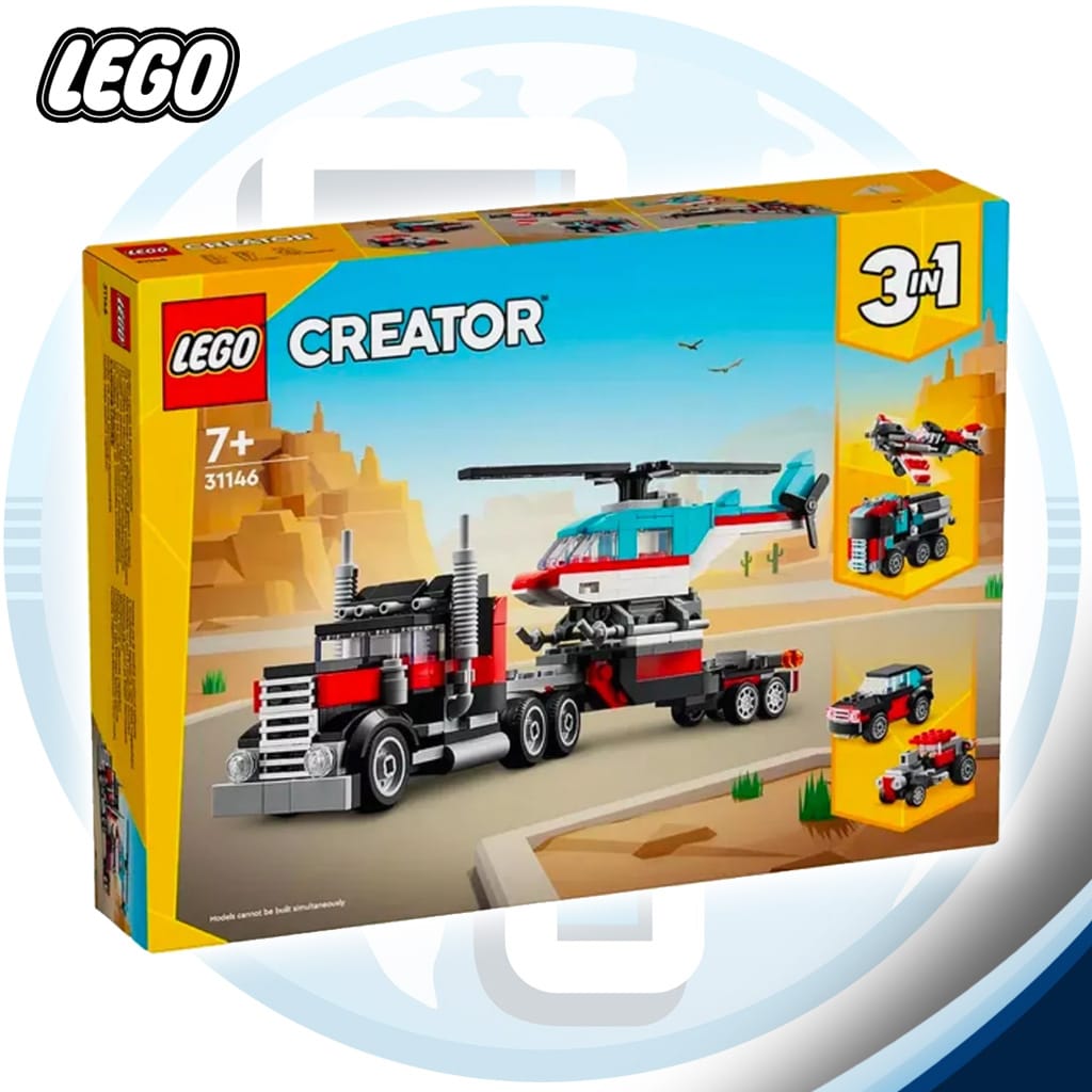 Lego Creator 31146 Camión Plataforma con Helicóptero en
