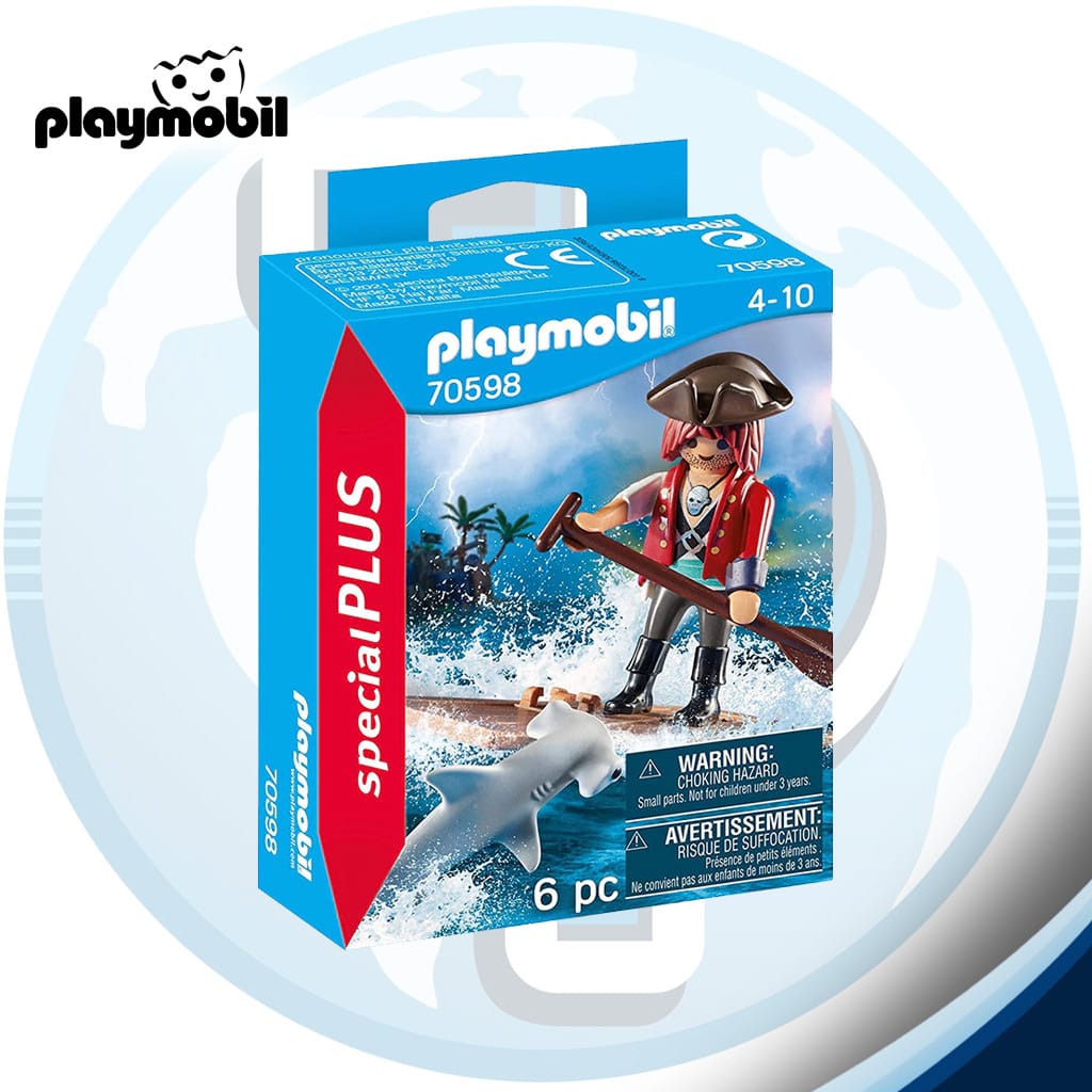 Pirate Playmobil 10 Playmobil 70598 Pirata Con Balsa Y Tiburón